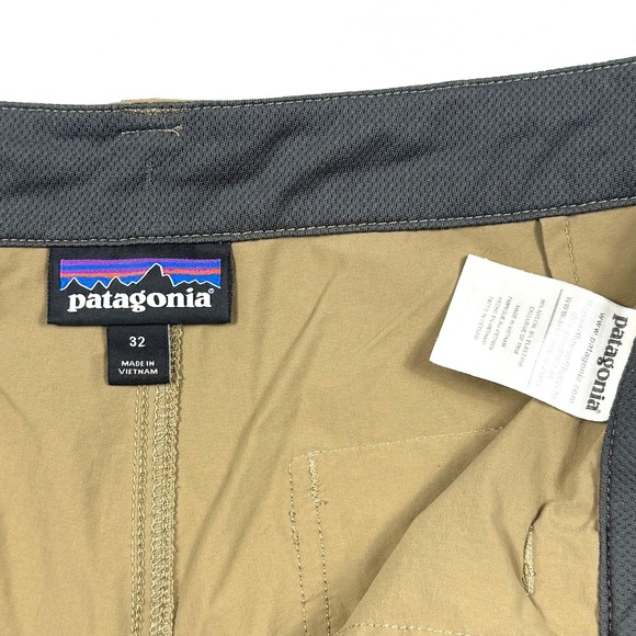 Patagonia Quandary Shorts Tan Khaki Hiking Technical Stretch 10 Inseam Mens 32 - Picture 7 of 8